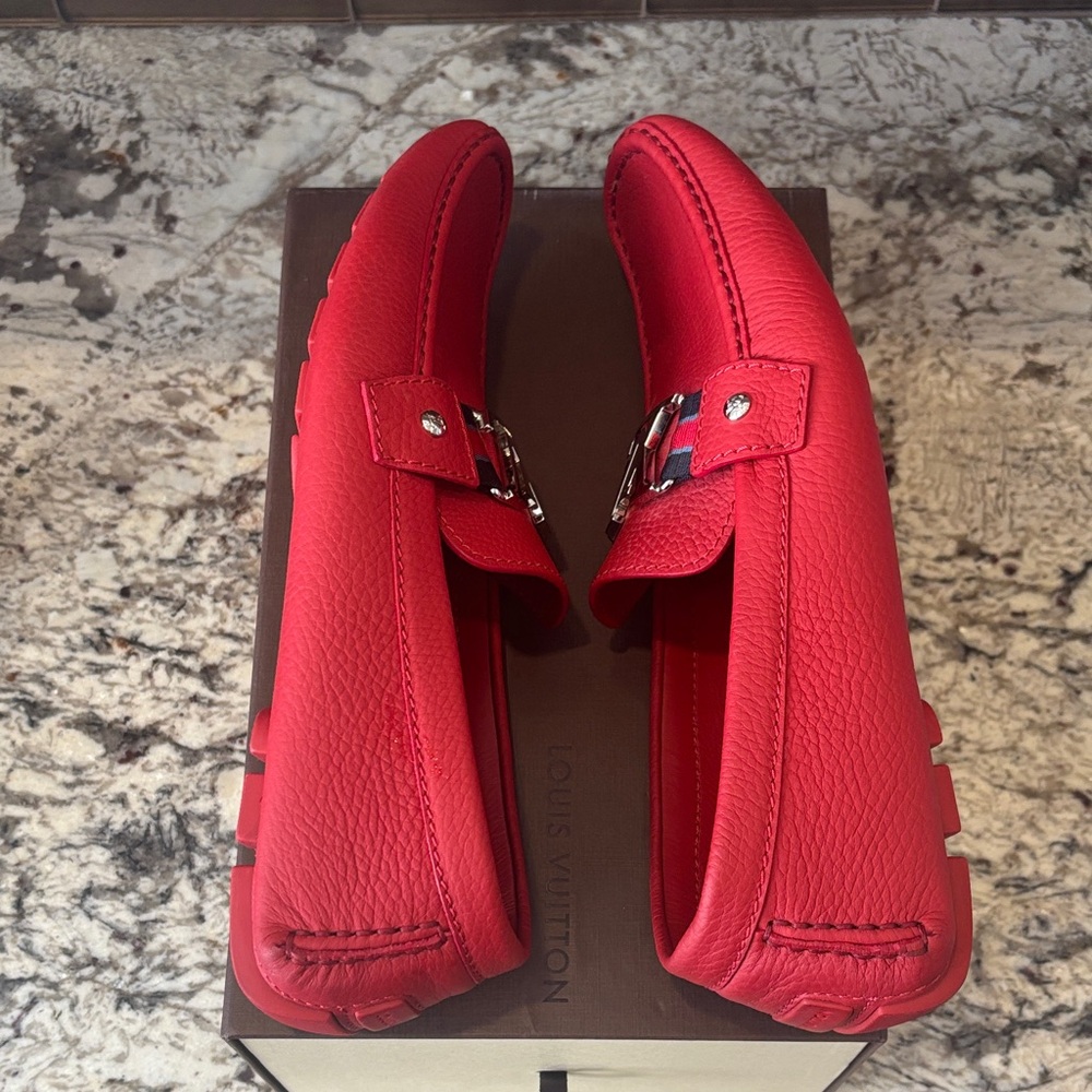 Louis Vuitton Vibrant Red Driving Shoes - Picture 9 of 11